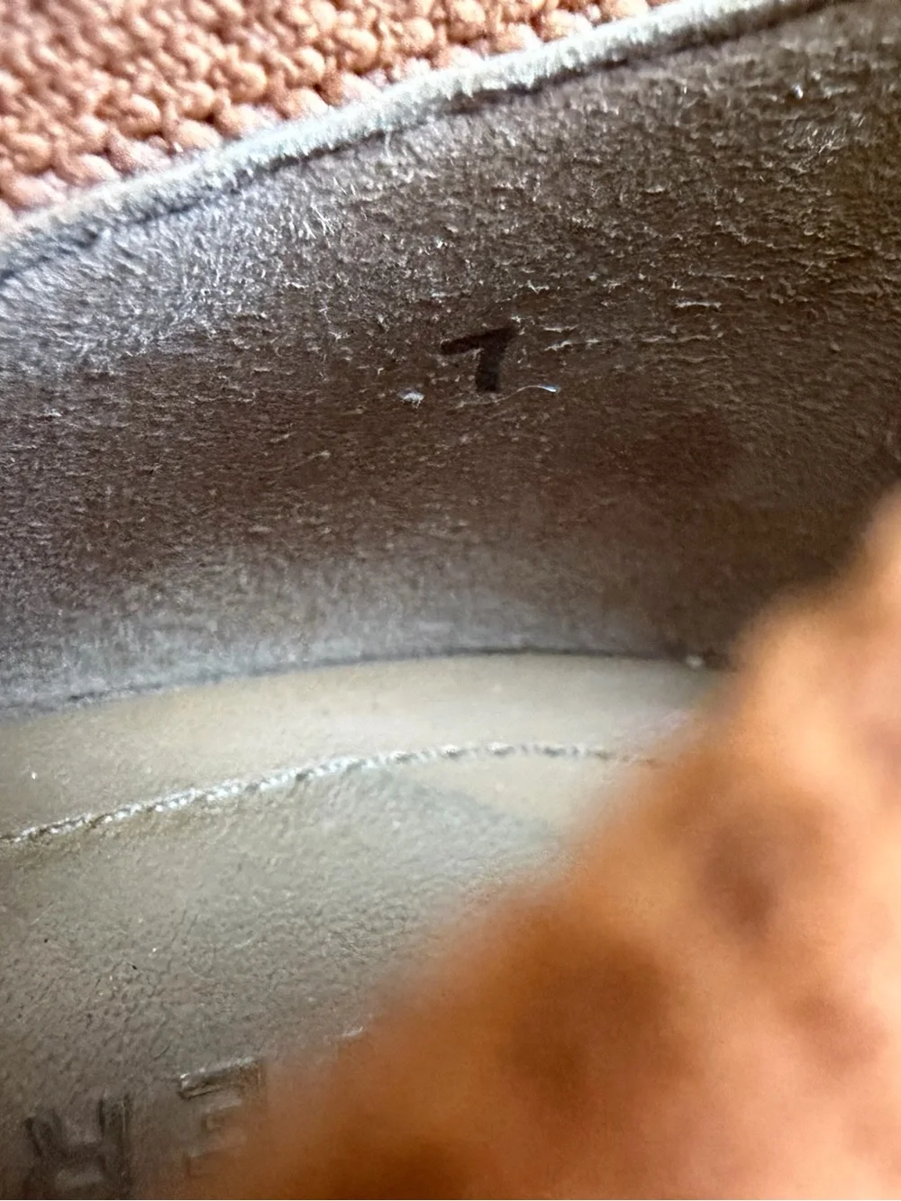 Everlane The 40 Hour Reknit Pointed Flat Shoes in a caramel or toffee color